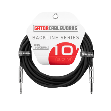 a professional 10-foot balanced patch cable featuring ¼-inch TRS male to ¼-inch TRS male connectors.